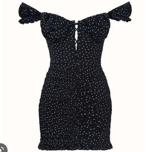 NAIA - Lily dress - black with flower print XS